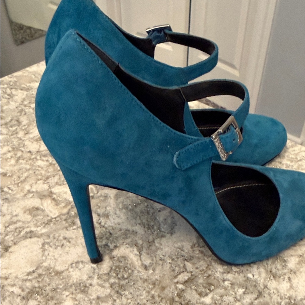 Charles David Teal Suede Heels - Picture 6 of 6